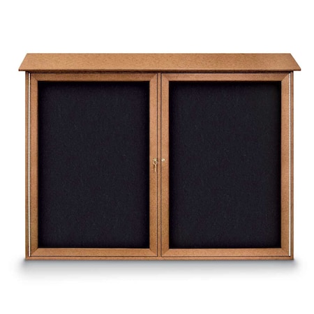 United Visual Products Indoor Enclosed Combo Board, 48"x36", Satin Frame/Grey & Cork UVCB4836-GREY-CORK
